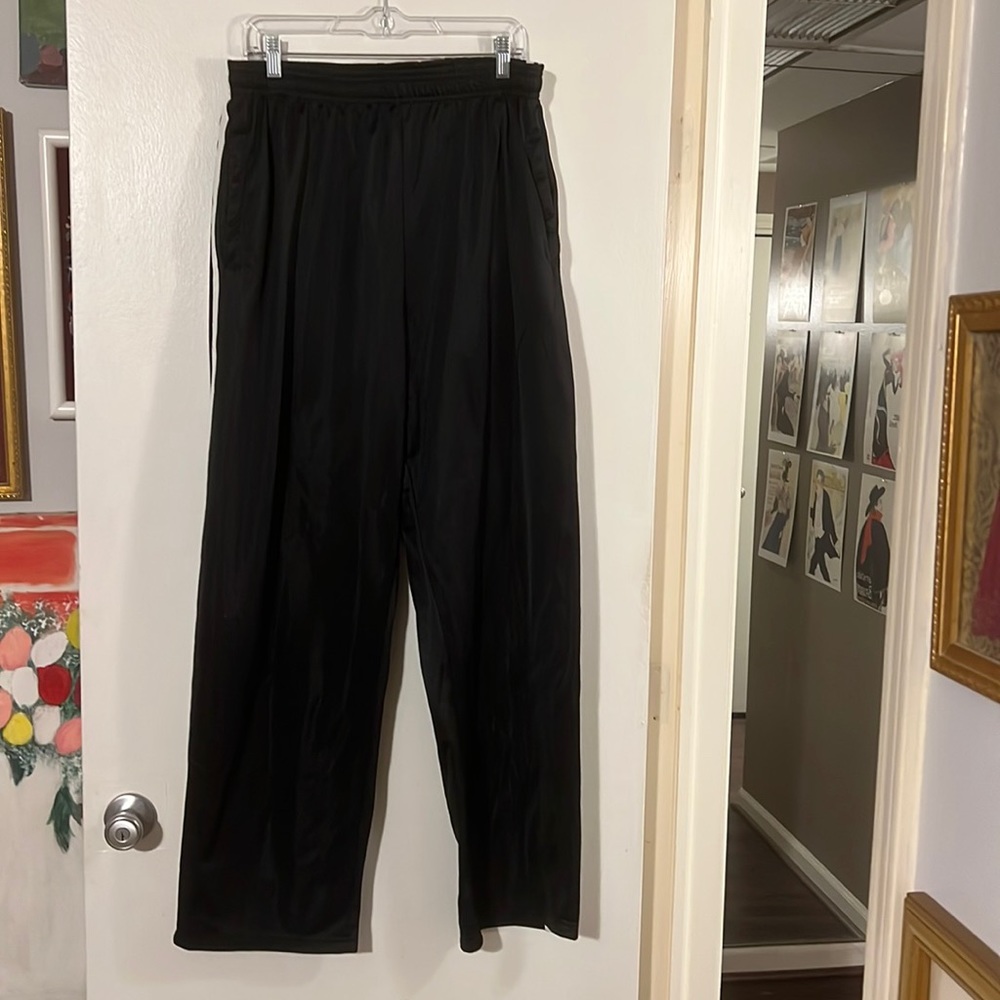 Linea Uomo mens black/white elastic drawstring waist  front and back pockets